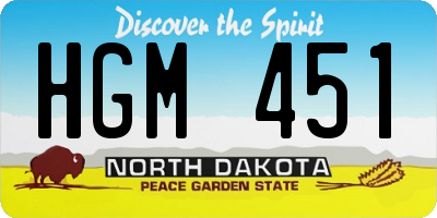 ND license plate HGM451