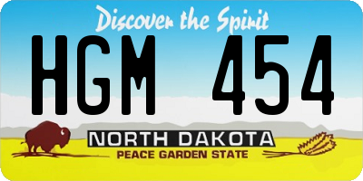 ND license plate HGM454