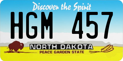 ND license plate HGM457