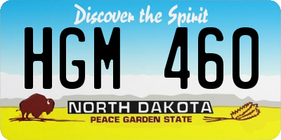ND license plate HGM460