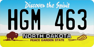 ND license plate HGM463