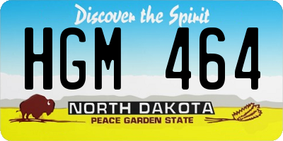 ND license plate HGM464