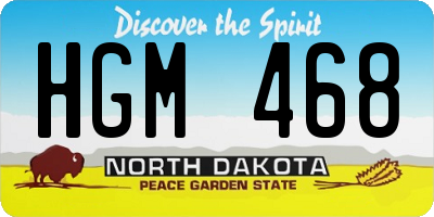 ND license plate HGM468