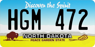 ND license plate HGM472