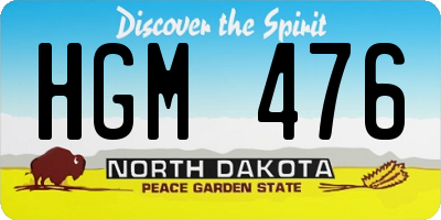 ND license plate HGM476