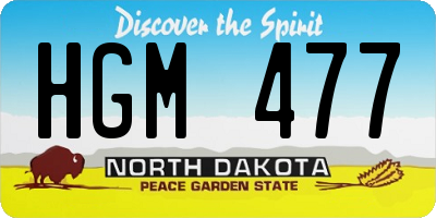 ND license plate HGM477