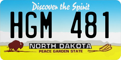 ND license plate HGM481