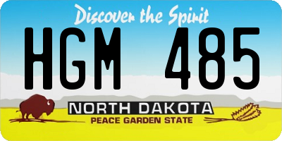 ND license plate HGM485