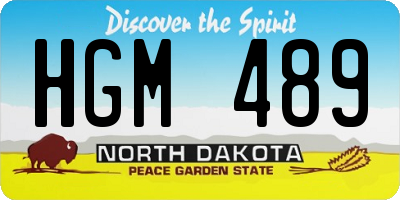 ND license plate HGM489