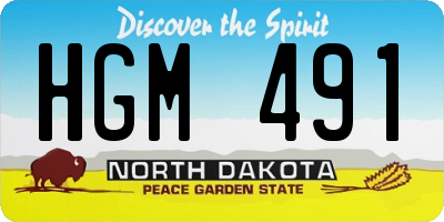 ND license plate HGM491