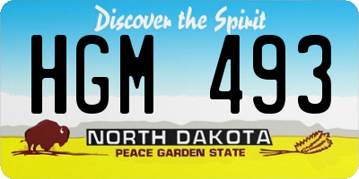 ND license plate HGM493