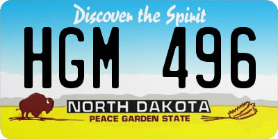 ND license plate HGM496