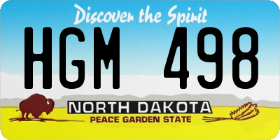 ND license plate HGM498