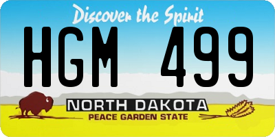ND license plate HGM499