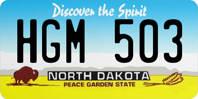 ND license plate HGM503