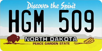ND license plate HGM509