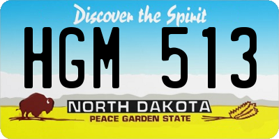 ND license plate HGM513