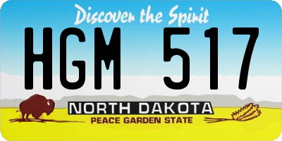 ND license plate HGM517