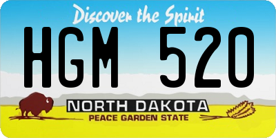 ND license plate HGM520