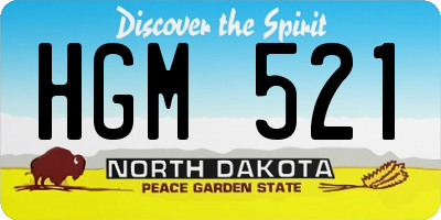 ND license plate HGM521