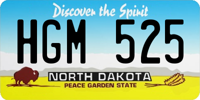 ND license plate HGM525