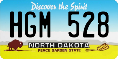 ND license plate HGM528