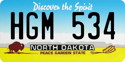 ND license plate HGM534