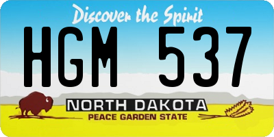 ND license plate HGM537