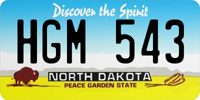 ND license plate HGM543