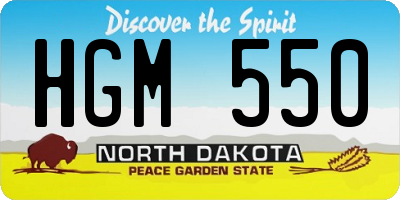 ND license plate HGM550