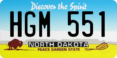 ND license plate HGM551