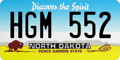 ND license plate HGM552