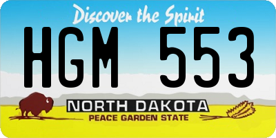 ND license plate HGM553