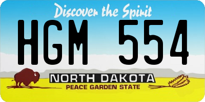 ND license plate HGM554