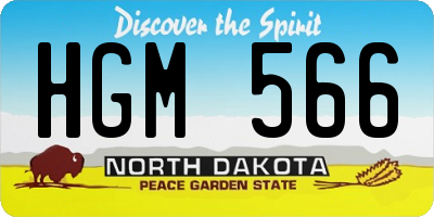 ND license plate HGM566