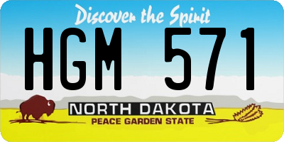 ND license plate HGM571