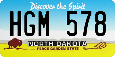 ND license plate HGM578