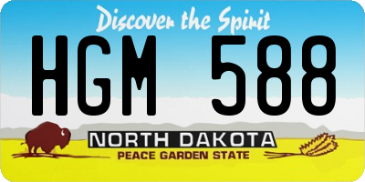 ND license plate HGM588