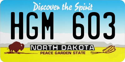 ND license plate HGM603