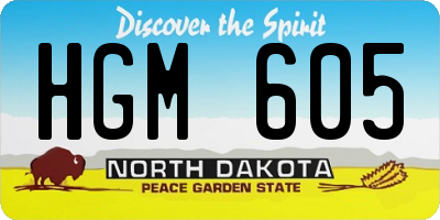ND license plate HGM605