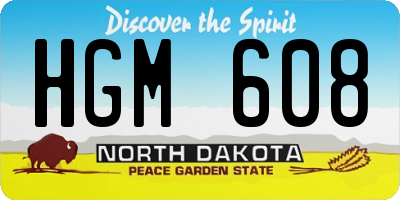ND license plate HGM608