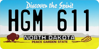 ND license plate HGM611