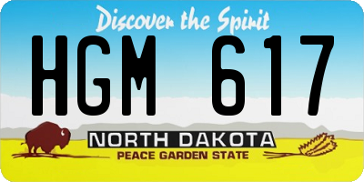 ND license plate HGM617