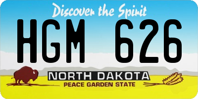 ND license plate HGM626