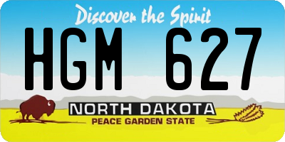 ND license plate HGM627