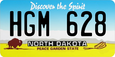 ND license plate HGM628