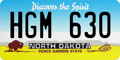 ND license plate HGM630