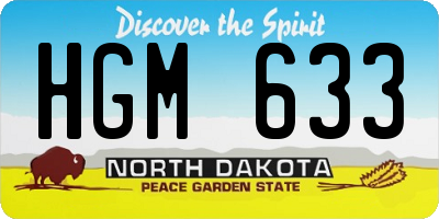 ND license plate HGM633