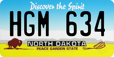 ND license plate HGM634