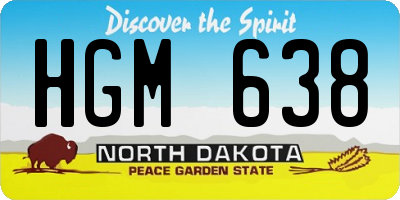 ND license plate HGM638